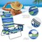 Costway 2-Pack Folding Backpack Beach Chair Table Set 5-Position Outdoor Reclining Chair Blue/Navy/Pink/Pattern/Flower/Yellow